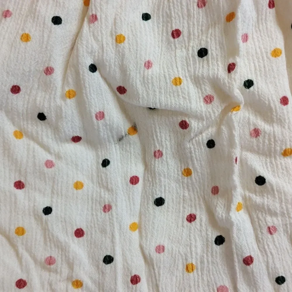 Old Navy dress 3T cotton polka dots rainbow lined spring Easter ruffles